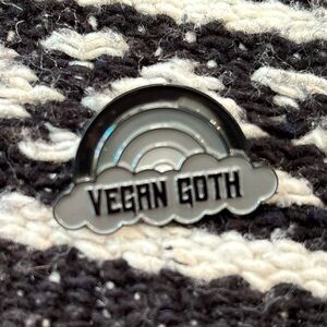 Vegan Goth Gray Enamel Pin